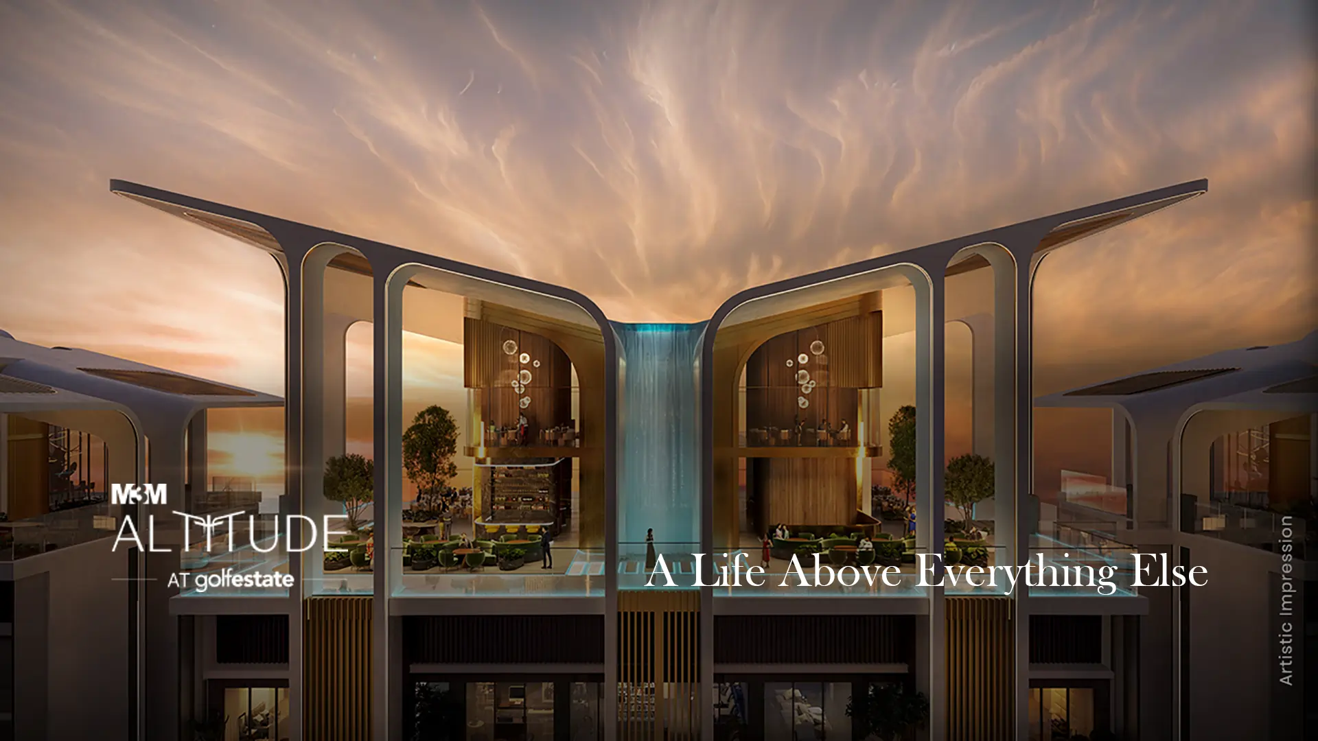 M3M Altitude luxury apartments in Gurugram, showcasing modern architectural design and the grand scale of the residential towers on Golf Course Extension Road.